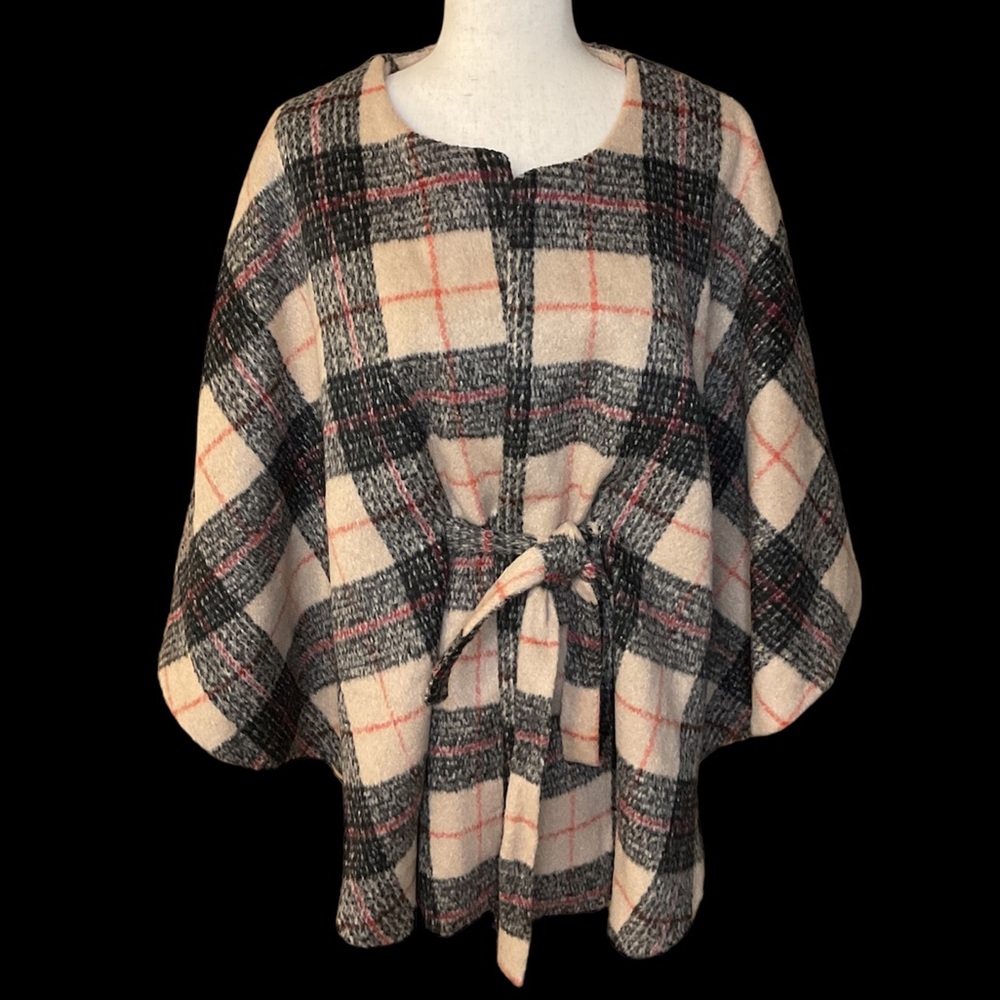 NWT! OTT~ Plaid Poncho - Size 16/18